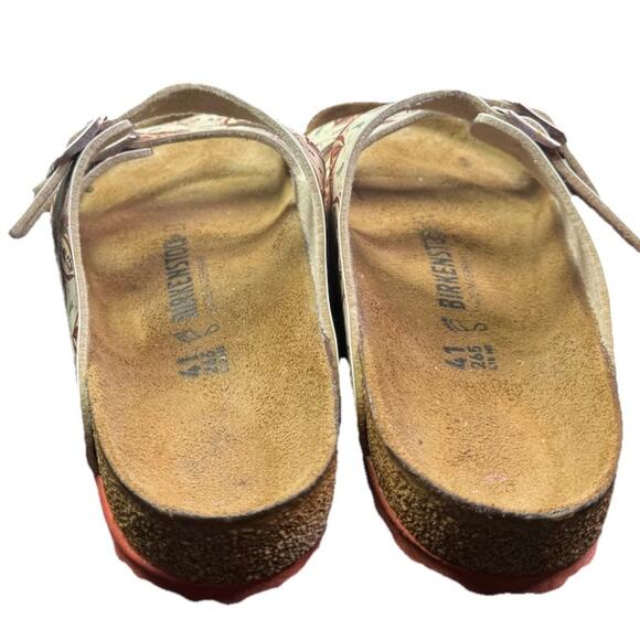 Birkenstock Florida Birko-flor Boho Flowers Earth Red Women’s Size 41 10 10.5 - Picture 3 of 8